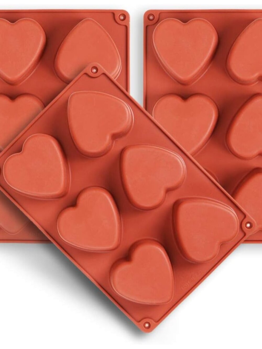 6-Cavity Heart Silicone Mold, 3 Packs Heart Shape Molds for Making Handmade Soap